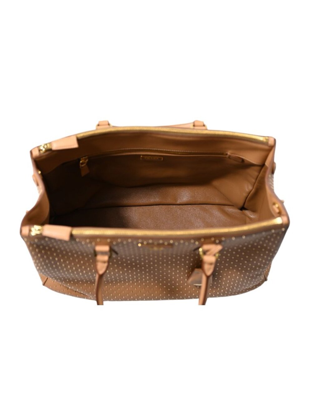 Prada Buckle Extra Large Studded Leather Bag in Natural - Picture 6 of 11